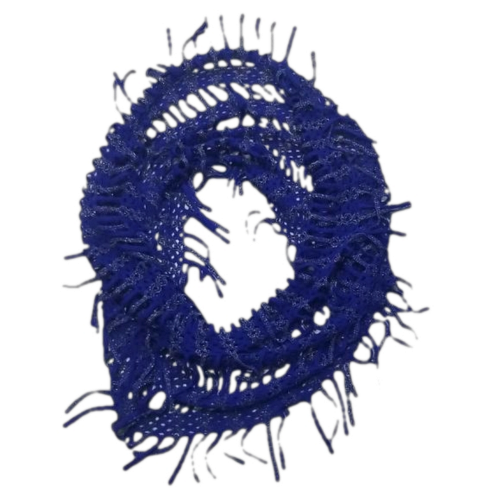 Scarf - Blue Sparkle Tassle Infinity Style